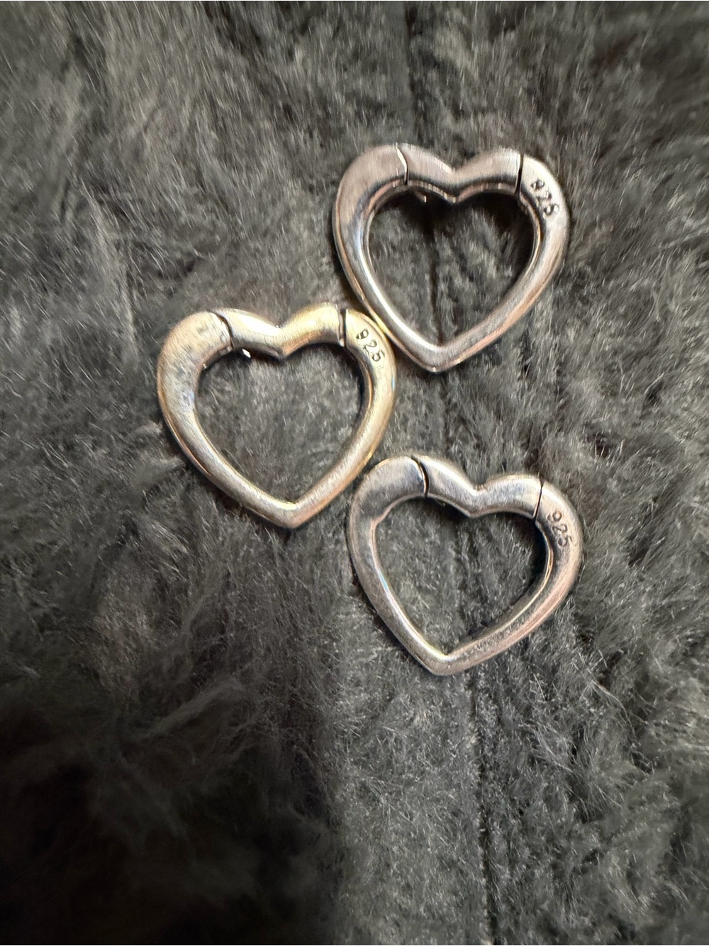 Sterling Silver 925 Love Heart Sterling Silver Lobster Clasp